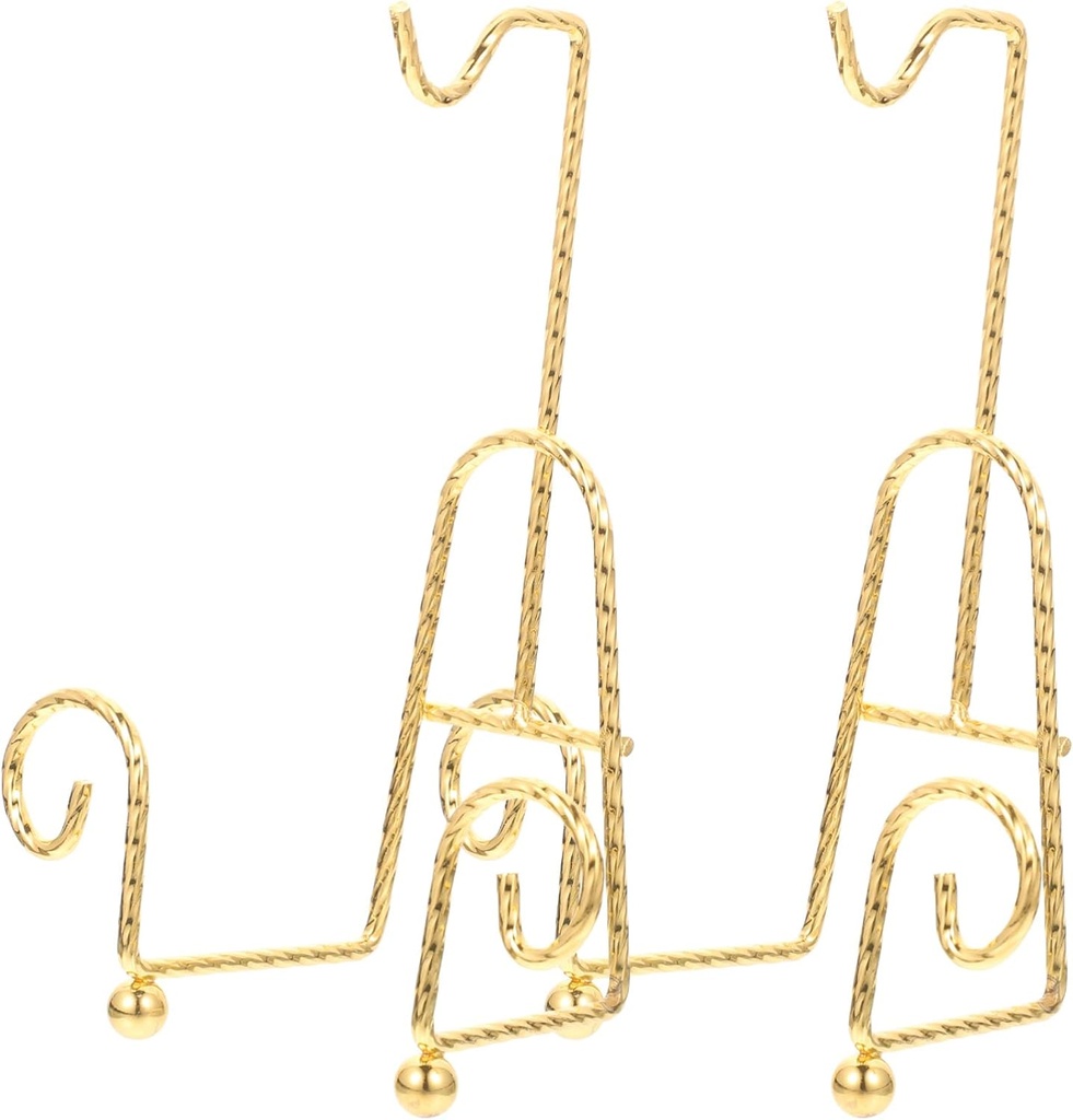 LIFKOME 2pcs Metal Plate Display Stand for Decorative Plates Artworks and Picture Frames Elegant Dish Holder for Home and Kitchen Use