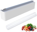 Aluminum Foil & Plastic Wrap Dispenser with Cutter - Refillable, BPA Free Cling Film Included