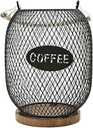 Coffee Pod Holder Large Capacity Coffee Pod Storage Basket Container for Dinning, Blue Black, 13cmx17cm