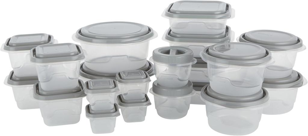 GoodCook EveryWare 40-Piece Food Storage Container Set, BPA-Free Plastic, Click and Fresh Lids, Assorted Sizes with Integrated Measurements, Durable and Secure Food Containers for Leftovers