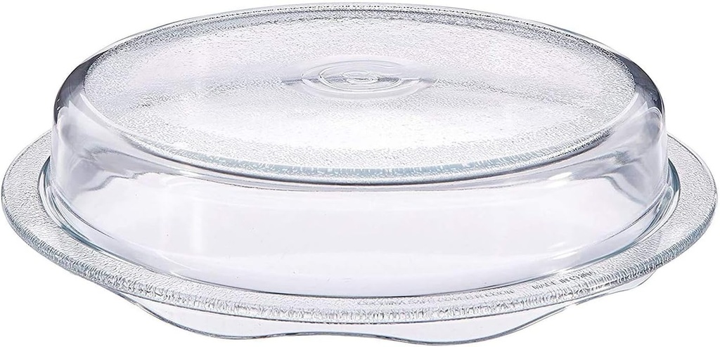 Cuchina Safe 2-in-1 Cover ‘n Cook Vented Glass Microwave Plate Cover and Baking Dish; Easy to Grip for Baking and Serving