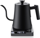 1.0L Electric Gooseneck Kettle, ±1℉ Temperature Control & Keep warm, for Pour Over Coffee and Tea, 304 Stainless Steel Inner and lid, Quick Heating Electric Kettles for Boiling Water