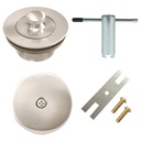 Lift and Turn Twist Bathtub Tub Drain Conversion Kit Assembly, All Brass Construction - Brushed Nickel