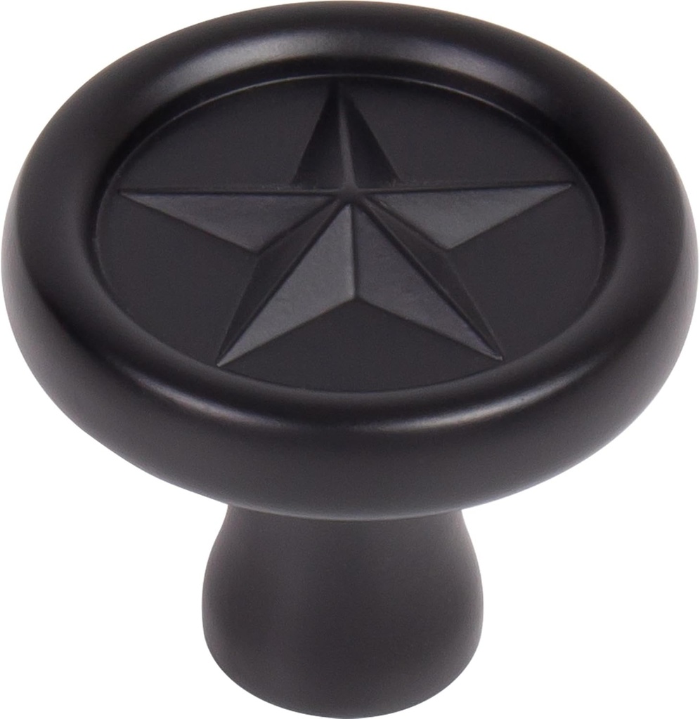 Stone Harbor Hardware Texas Star Cabinet Knob, 1-1/4 Inches, Matte Black