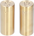 Kitchen Seasoning Jar, Pack of 2 Jar Stainless Steel Seasoning Bottle Salt and Shakers Set Dispenser Cooking Utensil for Kitchen Barbecue (Gold (two SPs))