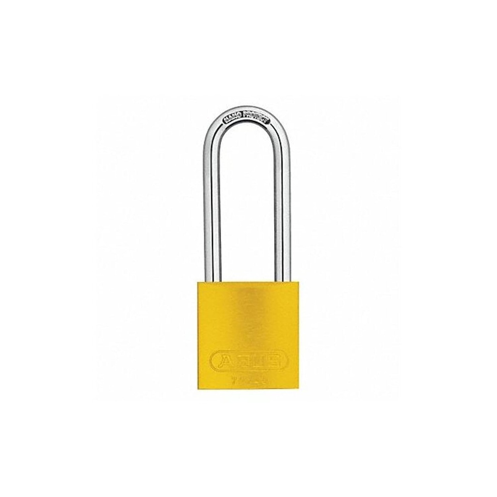 ABUS 72/40HB75 Aluminum Safety Padlock with 3" Shackle, Keyed Alike, Yellow, Pack of 6