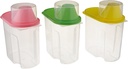 Small BPA-Free Food Storage Containers with Lid - Perfect for Storing Flour, Sugar, Grains, Rice, Cereals, and Baking Supplies for Better Kitchen Organization - Set of 3 in Green, Pink, and Yellow