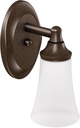 Moen YB2861ORB Eva 1-Light Dual-Mount Bath Bathroom Vanity Fixture with Frosted Glass, Oil Rubbed Bronze