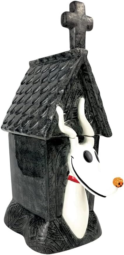 Department 56 Disney Ceramics The Nightmare Before Christmas Zero in Dog House Sculpted Cookie Jar Canister, 13.75 Inch, Multicolor