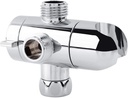 Shower Arm Diverter with Handshower Mount, 3-Way Shower Head Diverter Valve 1/2” with Handheld Showerhead Bracket for Bathroom Hand Shower