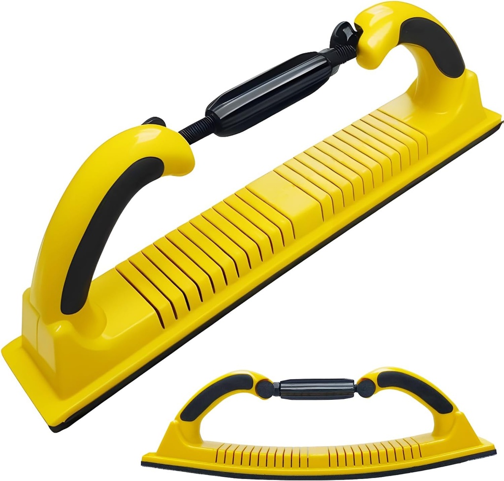 Toromp 2-3/4" x 15-3/4" Adjustable Radius Flex Longboard Hand Sanding File Block with Hook & Loop Backing - Use Continuous Rolls or Sandpaper Sheets for Automotive, Woodworking