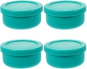 DOITOOL Pizza Dough Container 4PCS Pizza Dough Proofing Box, Silicone Stackable Proofing Container with lid, Pizza for Family Size Dough,700ml (Green)