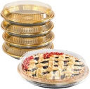5 Pcs Disposable Pie Carrier with Clear Lid Round Cake Cupcake Container for Pies Cake Slice Candy Pizza Salads Meal Prep (11 Inch)