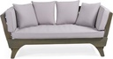 Christopher Knight Home Norman Outdoor Acacia Wood Expandable Daybed with Water Resistant Cushions, Gray and Dark Gray