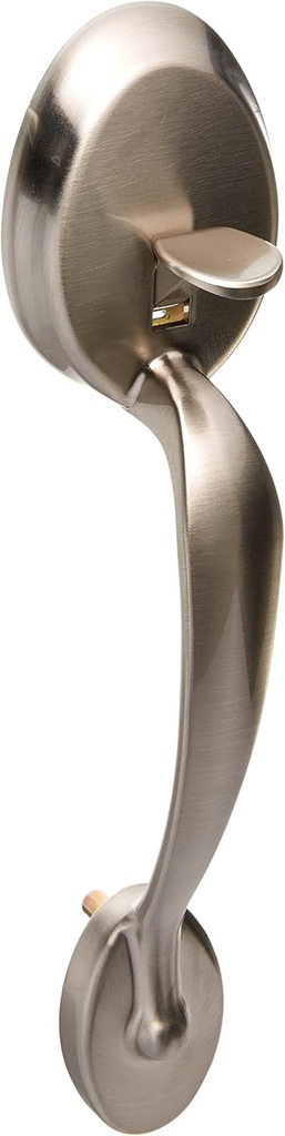 Schlage FE285PLY619ACCRH Satin Nickel Plymouth Right Handed Front Entry Handleset with an Accent Lever from The Plymouth Collection FE285-PLY-ACC-RH