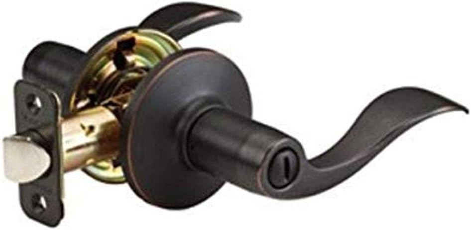 Master Lock WL0312P Wave Lever Door Knob with Lock, Aged Bronze