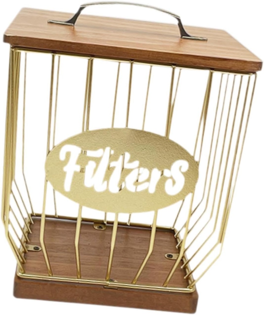 Generic Coffee Pod Stand Wooden Capsule Holder Storage Rack for Kitchen, Gold, 12.8cmx16.3cmx20cm