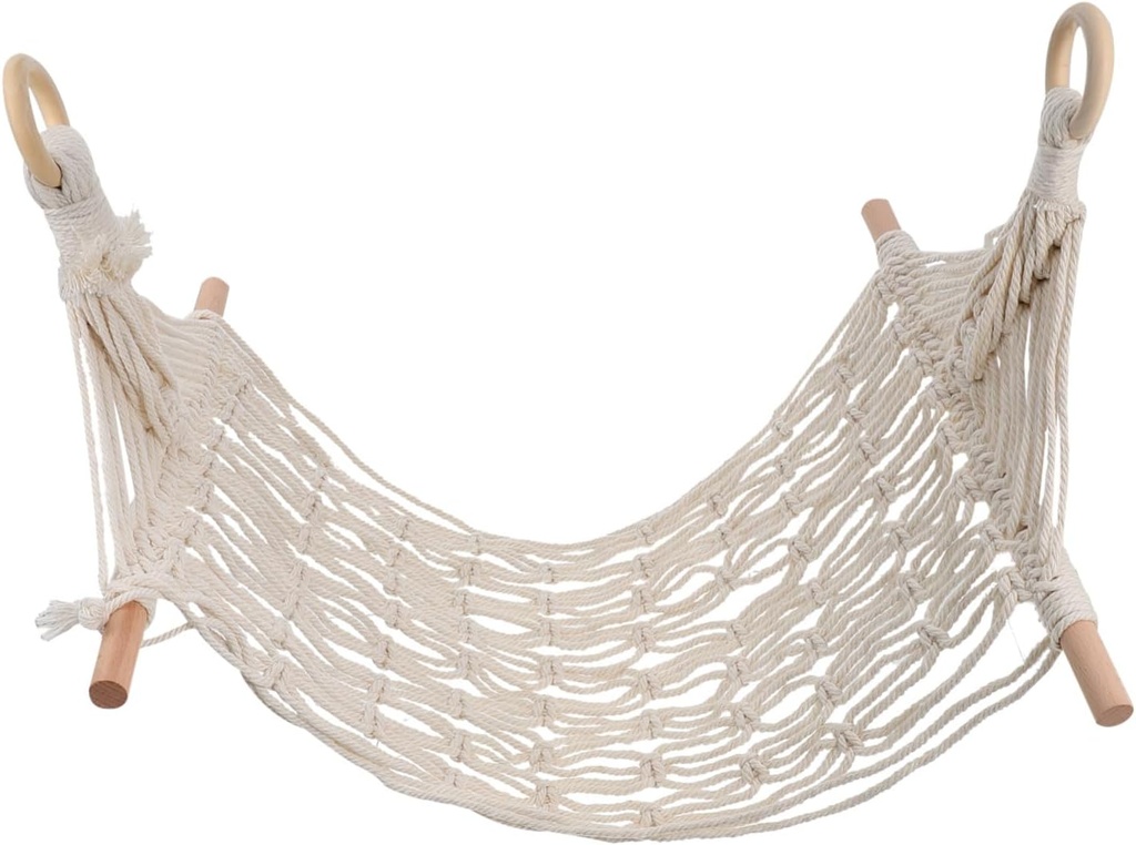 Cotton Rope Hanging Storage Basket for Kitchen Woven String Vegetable and Fruit Organizer Beige Decorative Macrame Basket for Home and Pantry