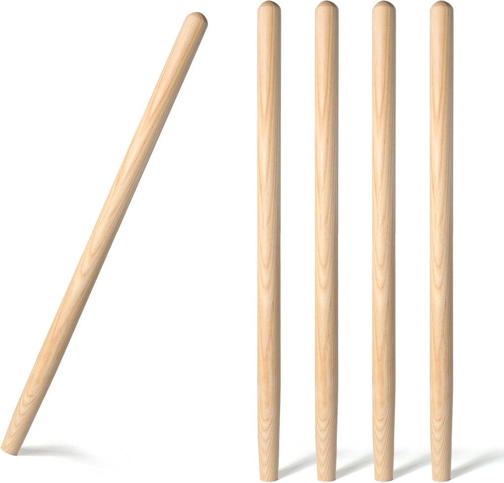 5 Pcs Shovel Handle Replacement 41" Length, 1-1/2" Diameter, Strong Hardwood Solid Ash Wood Straight Handle for Long D Shovels Garden Tool