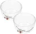 2pcs Plum Flower Heat-resistant Japanese-style Drinking Cups Elegant Glass Tea for Home Non-slip Base for Tea and Sake Enjoyment