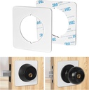 Door Knob Plates Square Version, Thick, White, Door Reinforcement Plate, Scar Plates for Door Knob/Deadbolt, Door Handle Cover Filler Fixing Repair Backplate(4 Pcs, White)