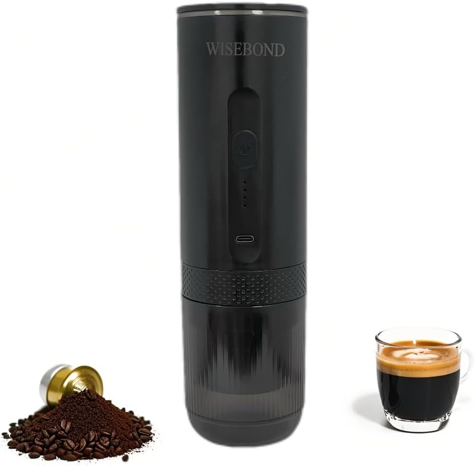Portable Espresso Maker - Wireless Heating, Rich Oil Content, for Home，Outdoor，Travel & Daily Use-Your Ideal Coffee Companion,With Ground Coffee & NS Capsule for RV, Hiking, Office