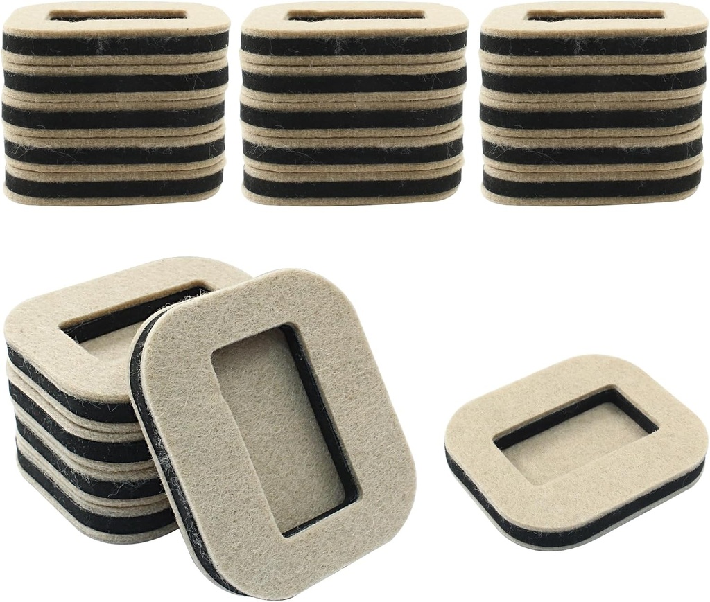15 PCS Felt Furniture Coasters, Beige Felt Furniture Cups, Caster Cups for Hardwood Floors, Wheel Stoppers for Bed, Office Chair, Furniture, Fit L: 2.13" * W:1.18"
