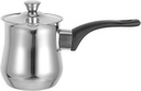 Veemoon 360ml Turkish Pot Lid Stainless Steel Milk Pan Stovetop Pot Tea Kettle Milk Jugs Lids Stove Top