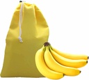 Banana Drawstring Preserve Bag to Keep Fresh for Longer & Prevent Ripening - Reusable & Washable - Grocery & Produce Saver Sack (Yellow)