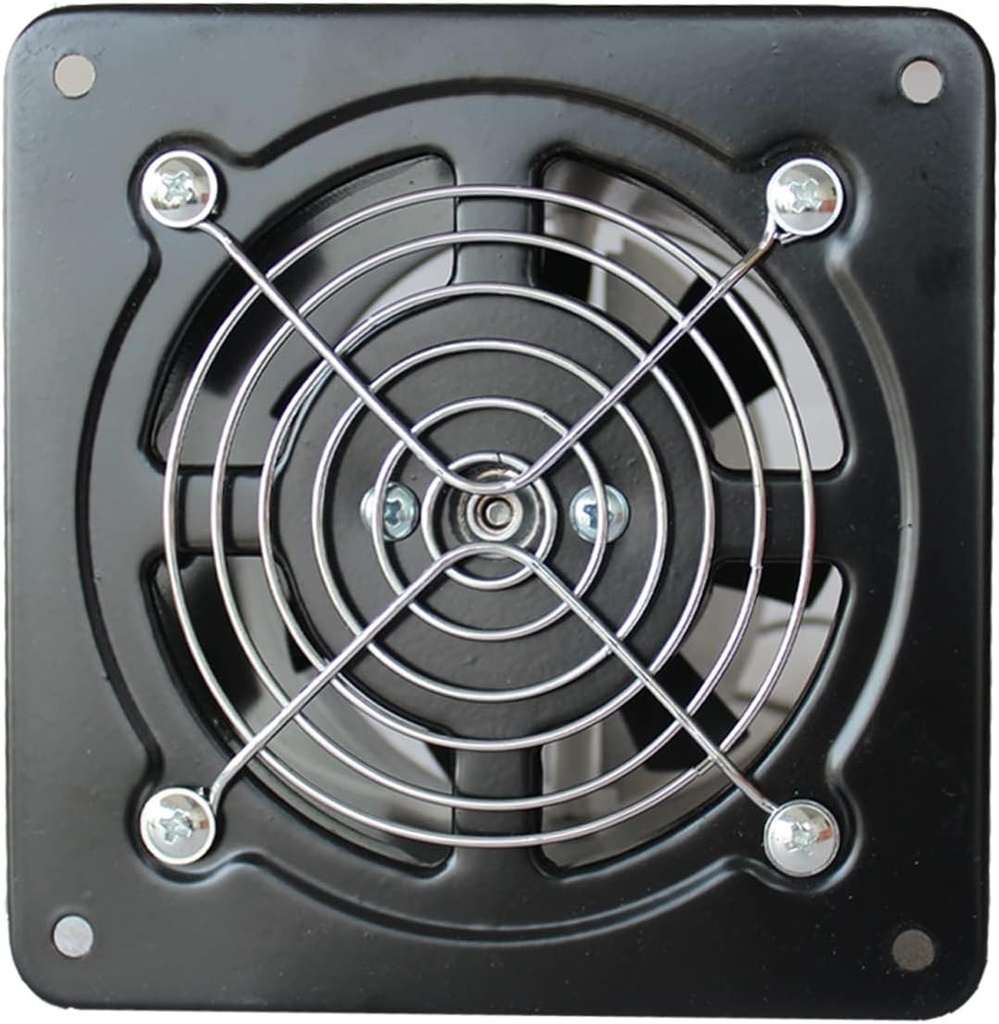 4 Inch Exhaust Fan, 110V Exhaust Smoke Fan Ventilation Wall Mounted Automatic Vent Fan for Bathroom Attic Kitchen Window Basement (Size : Black)