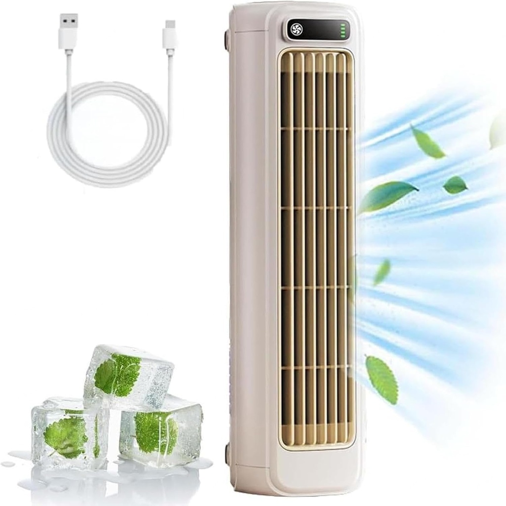 Cooling Ace, Portable Outfany Cooling Ace Quiet, 3 Wind Speeds, Room Air Conditioners Portable Windowless USB Charging, 24h Long-Lasting Battery Life -0203,Apricotwhite-25