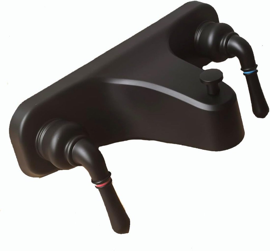 Mobile Home Center-Set Tub/Shower Faucet 8" Faucet Economical Two Handle Classic Tub and Shower Faucet Diverter for Handheld Shower (Matte black)