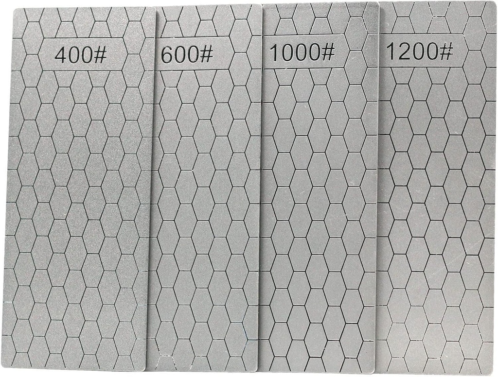 4 Pieces Diamond Sharpening Stone Set,Diamond Lapping Plate Coarse/Medium/Fine Grit Sharpener,400/600/1000/1200 Grit