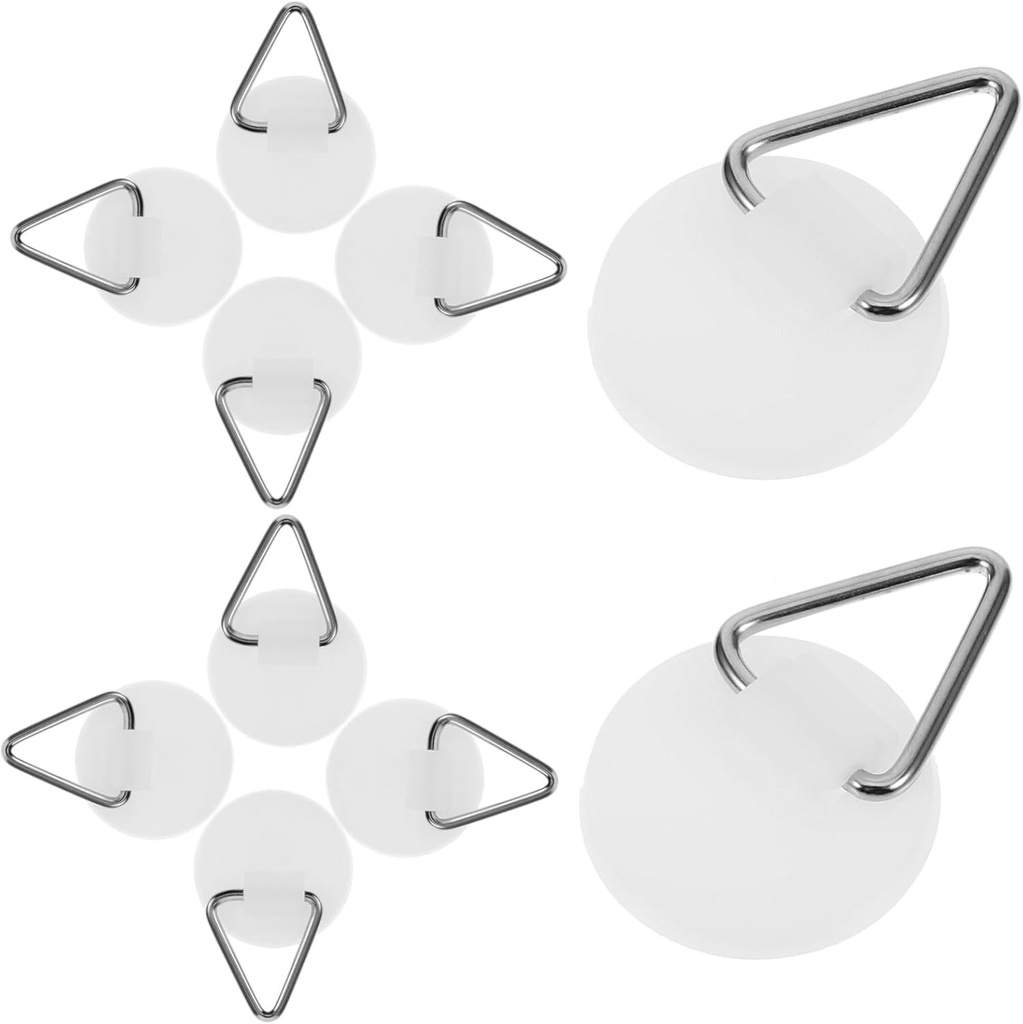 20pcs Hooks Round Sticker Hangers Plate Hangers for Kitchen Bathroom Bedroom Easy Install No Drill Metal Plastic Wall Hooks