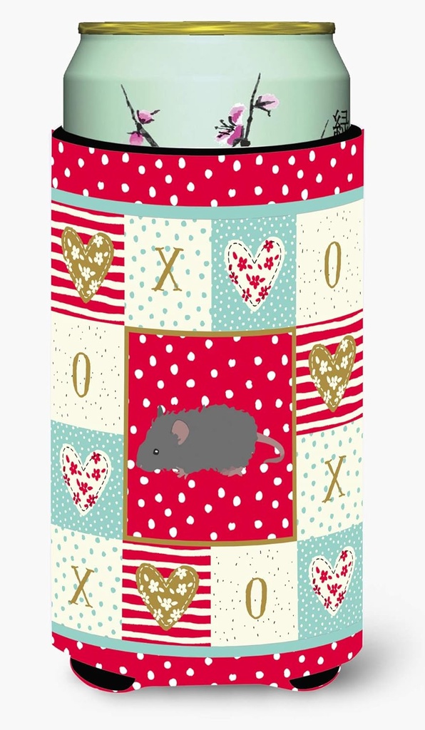 Caroline's Treasures CK5447TBC Australian Long Coated Mouse Love Tall Boy Hugger, Red Can Cooler Sleeve Hugger Machine Washable Drink Sleeve Hugger Collapsible Insulator Beverage Insulated Holder