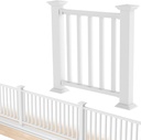 Envision White Level Vinyl Railing Kit with Square Vinyl Balusters - Durable Deck Railing, Porch Railing, Weather Ready Outdoor Railing Kit, 42" x 6'