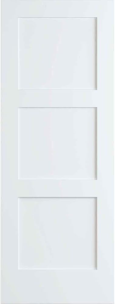 3 Panel Shaker Passage Door Primed, 36" x 80" x 1.375"