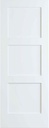3 Panel Shaker Passage Door Primed, 36" x 80" x 1.375"