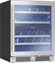 Zephyr Presrv 24" Wine Fridge ADA Dual Zone Under Counter - Countertop Mini Wine Cooler Cellars Small Cabinet Wine Refrigerator Home Bar Chiller Freestanding with Glass Door - 37 Bottles 750ml