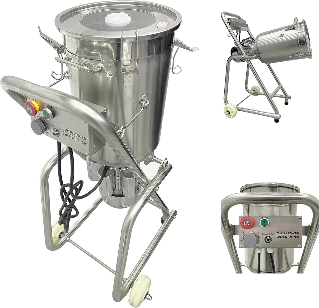 TECHTONGDA Commercial Food Processor Cutter, Multifunction Meat Vegetable Chopper, 32L Capacity Fruit Blender, Stainless Steel Meatball Beater, Ideal for Vegetable Fruits Grains Peanut Ginger Garlic