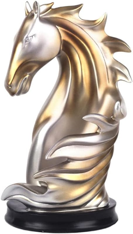 Gazechimp Wine Rack Single Bottle Horse Head Resin Bottle Holder Stand for Cellar Decor Wine Cabinet, Silver Gold