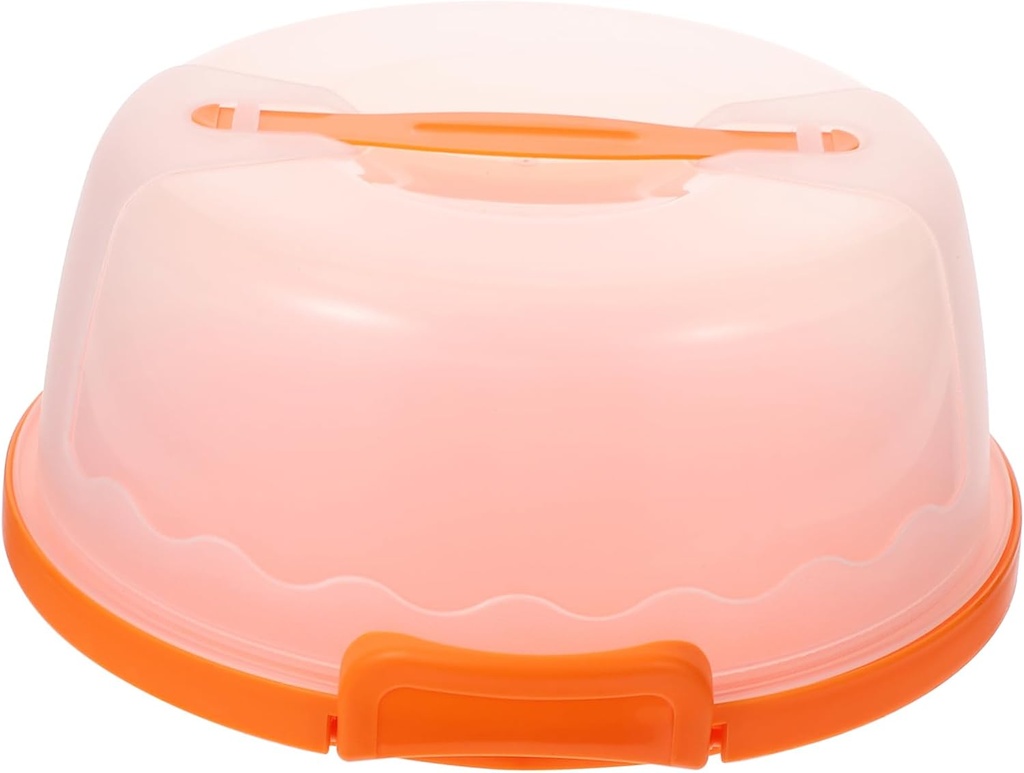 Healifty Transparent Plastic Cake Box with Locking Buckle Portable Handheld Cake Carrier for Birthday Parties and Showers
