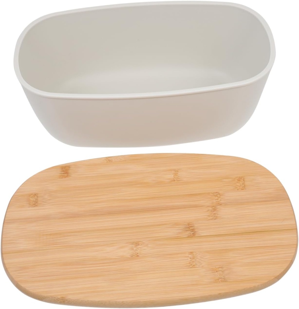 Bread Storage Container Lid Large Kitchen Bread Box for Home Use 100% Food-Grade Bamboo Easy Open Design