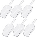 6 PCS Clear Plastic Ice Scoop(7.6 Inch) for Freezer Food Coffee Popcom Flour Dry Goods 5 Oz Simple Mini Ice Cube Shovel Scoopers Holder Laundry Freezer Bucket Bin Containers Maker Machine Kitchen Pick