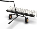 YITAMOTOR 60" Tow Behind Steel Pine Straw Rake Durable Corrosion Resistant Lawn Rake