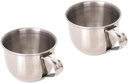 2pcs Stainless Steel Wine Cups Mini Drinking Mugs for Tea Water and Sake Ergonomic Handle Design for Home and Parties