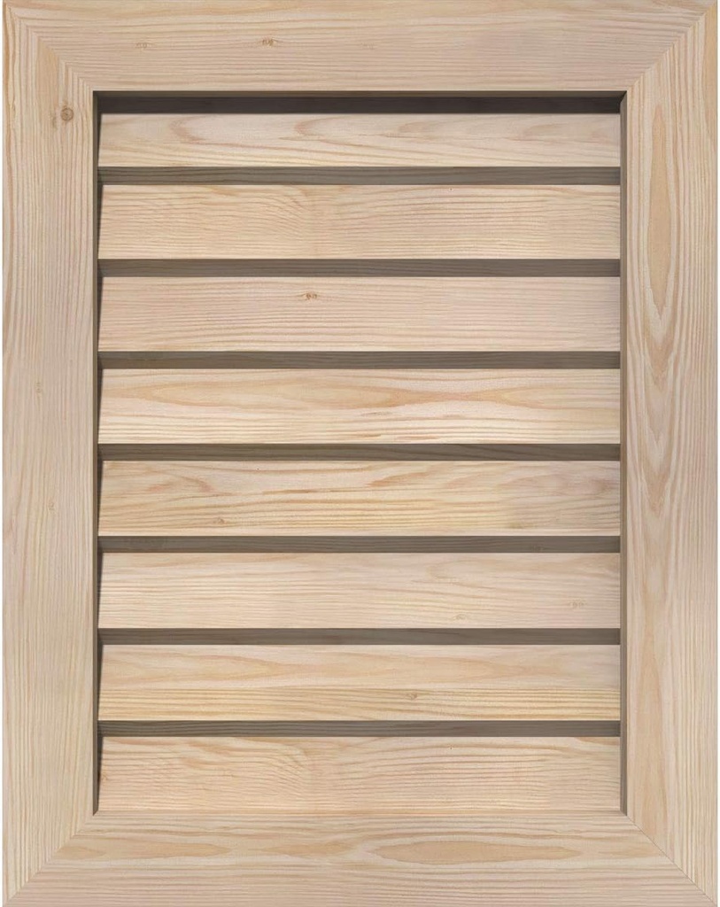 Ekena Millwork GVWVE22X3002SDUPI Vertical Gable Vent, 22"W x 30"H (27"W x 35"H Frame Size), Unfinished