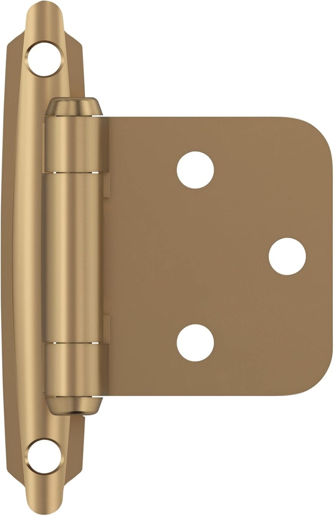 Amerock BPR3429CZ | Cabinet Hinge | Variable Overlay Self Closing Face Mount | Champagne Bronze | Kitchen Cabinet Door Hinge | 1 Pair/2 Pack | Functional Hardware