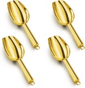 LIANYU Mini Ice Scooper for Freezer 4PCS, 3oz Stainless Steel Cookie Scoop, Mini Metal Food Scooper for Candy Flour Sugar, Utility Scoop for Canisters Kitchen, Mirror Finish, Dishwasher Safe, Gold