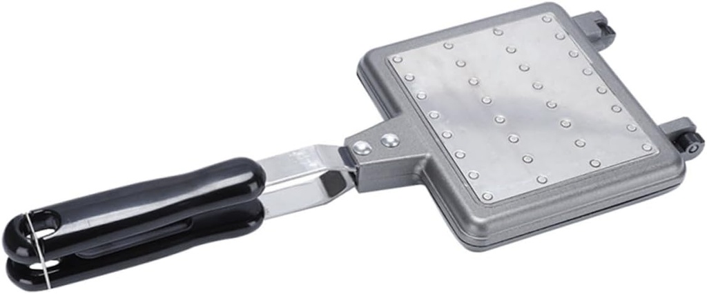 Mobestech Non-Stick Waffle Maker Mold Portable Aluminium Alloy Waffle Baking Tool for Electric and Open Fire Cooking for Breakfast and DIY Kitchen Use